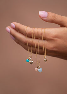 10 karats Heart hänge med diamant - 8 mm