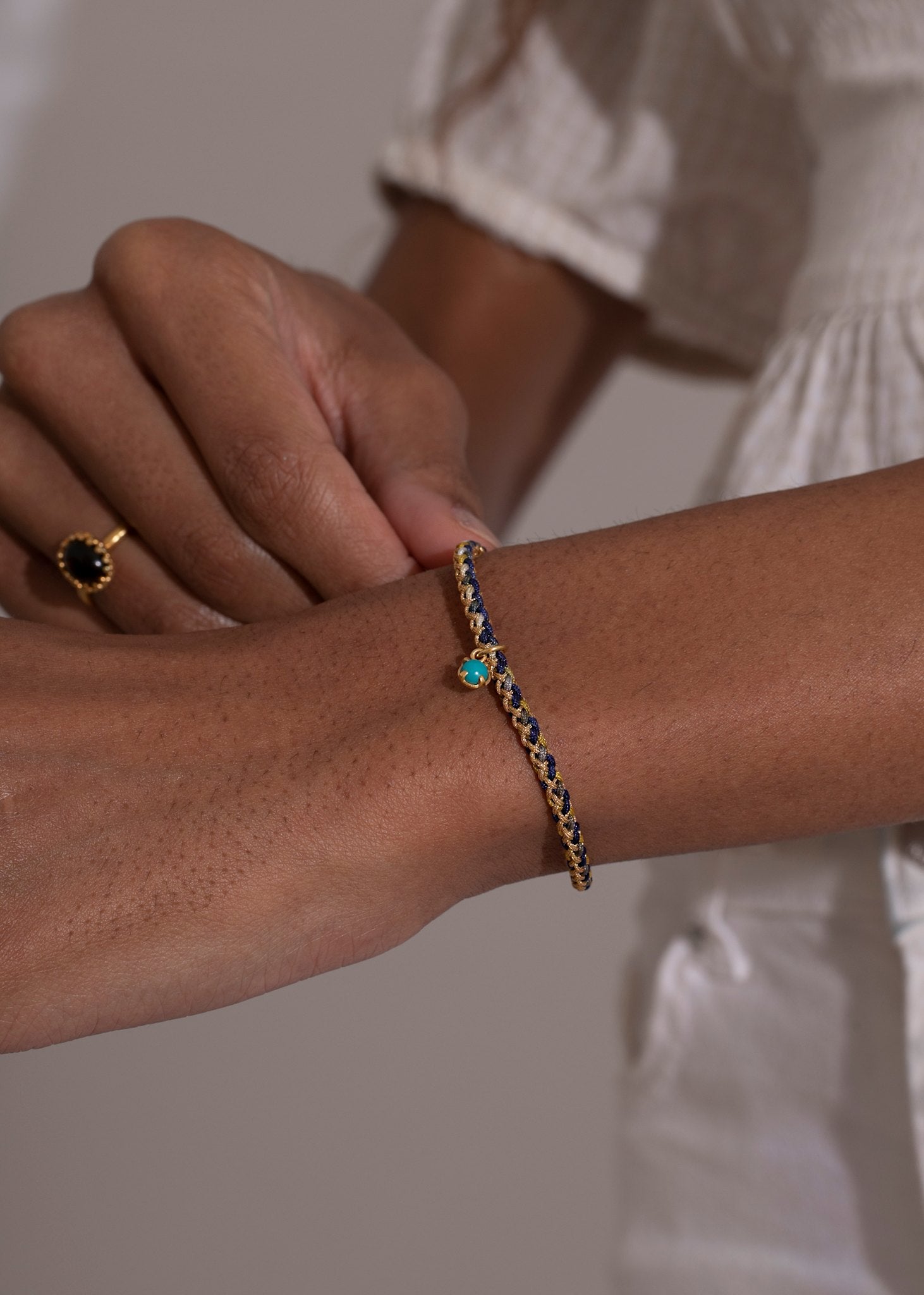 Braid armband - Gul och Blå