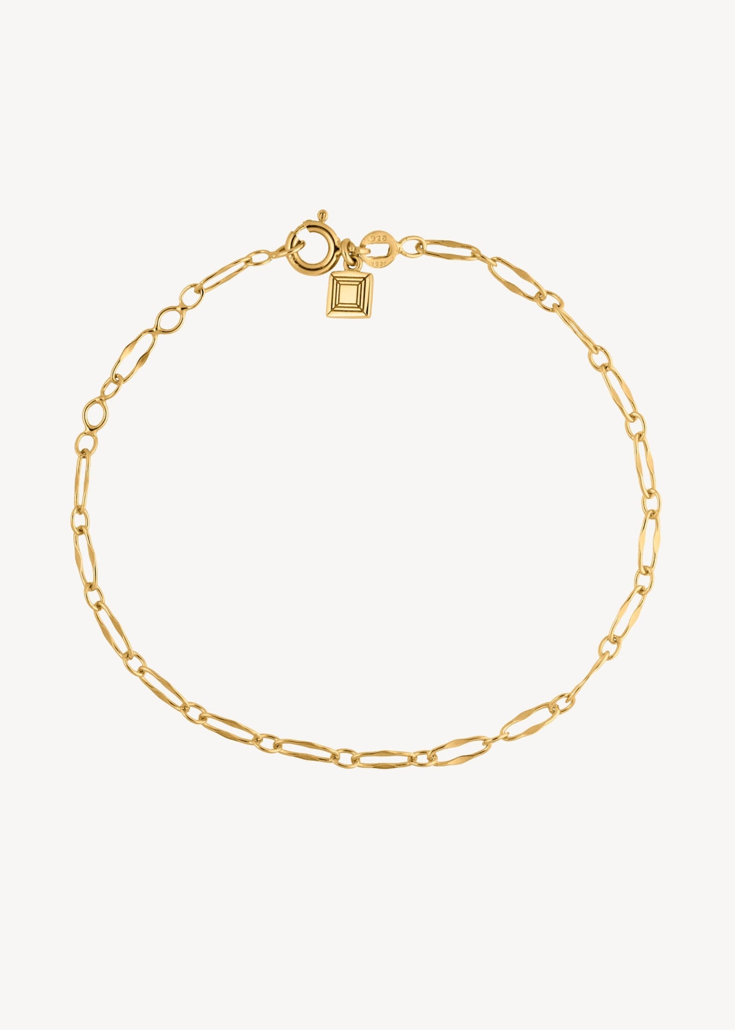 Elegant 1x3 figaro kæde armbånd til mænd og kvinder i guldbelagt sterling sølv fra carré jewellery, perfekt gave til hende under 400 kr