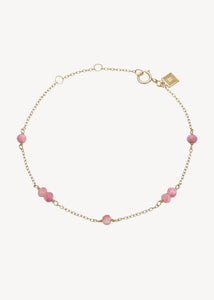 Sødt armbånd i guldbelagt sterling sølv med lyserøde turmalin ædelsten til kvinder, perfekt gave til hende med oktobers fødselssten
