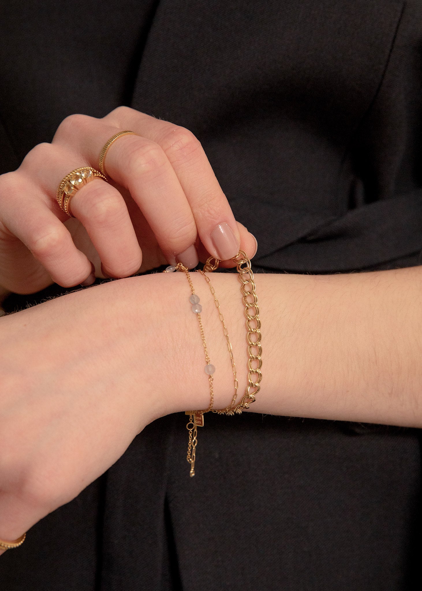 Eiffel armband med labradorit - guldpläterad