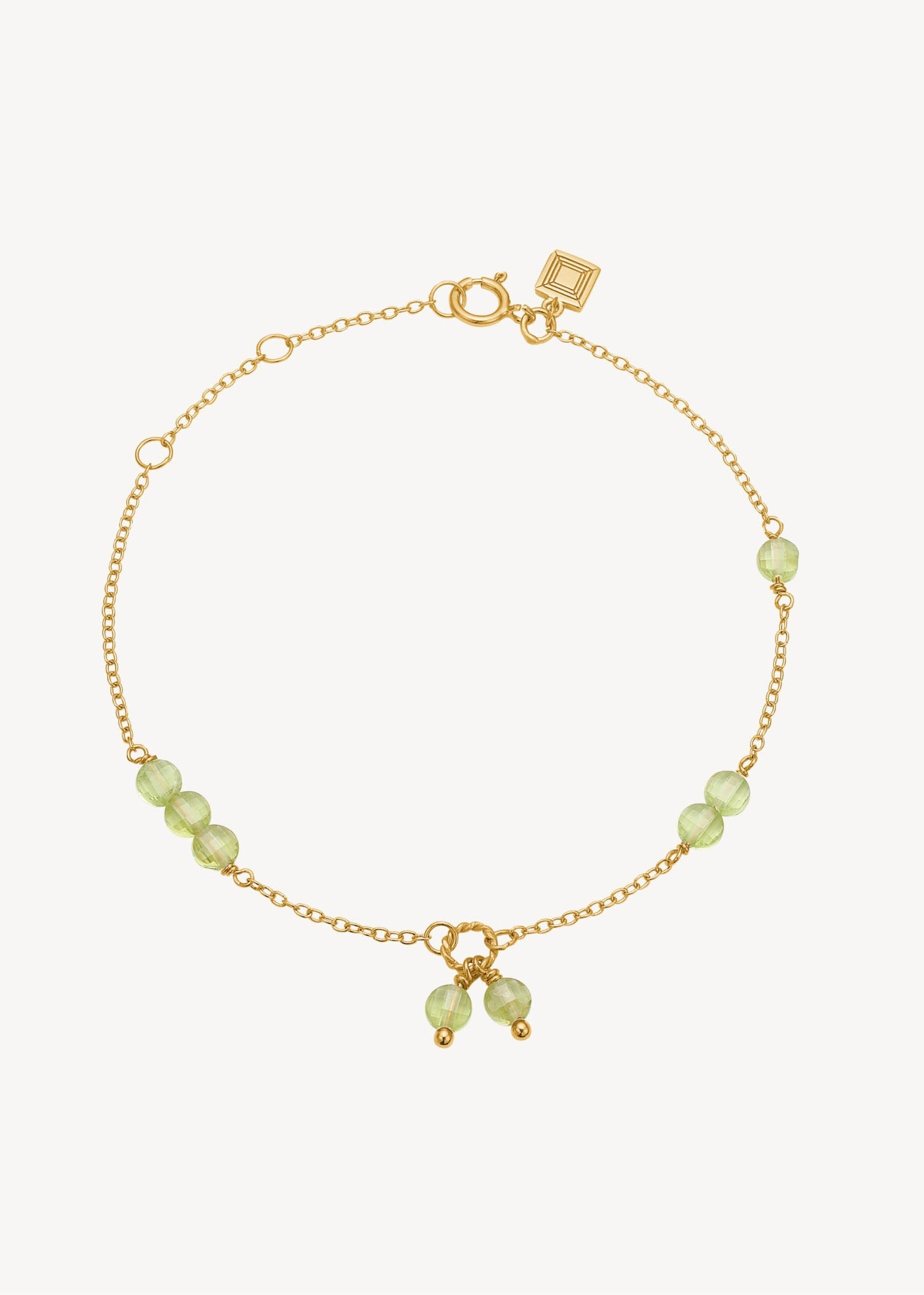 Eiffel armband med Peridot - guldpläterad