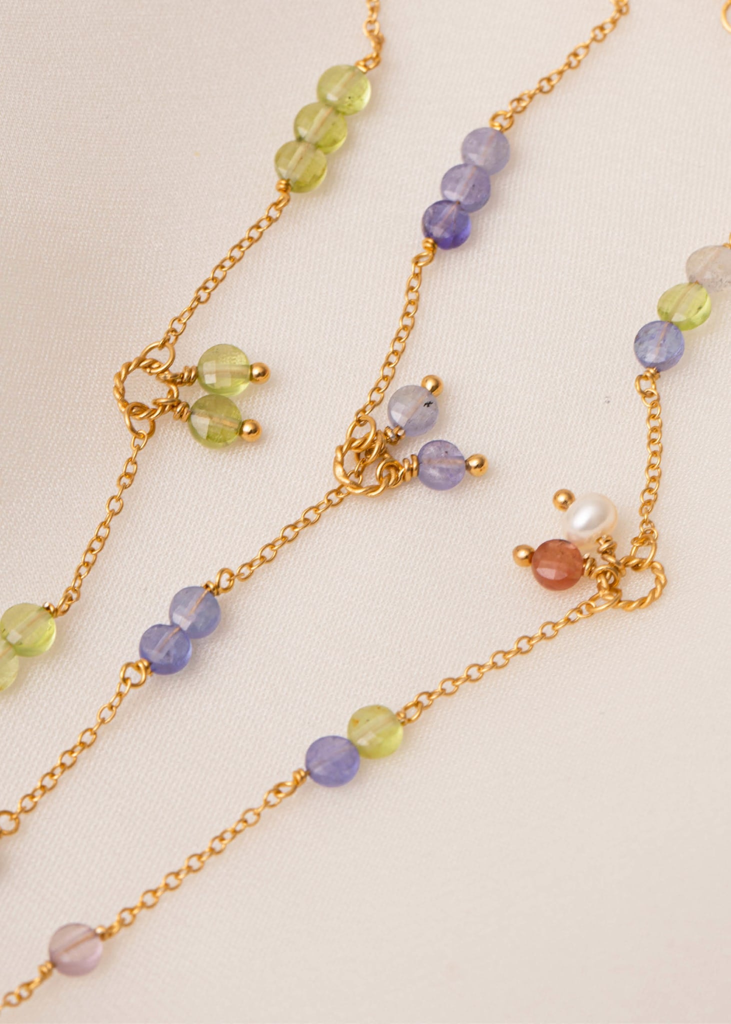 Eiffel armband med Peridot - guldpläterad