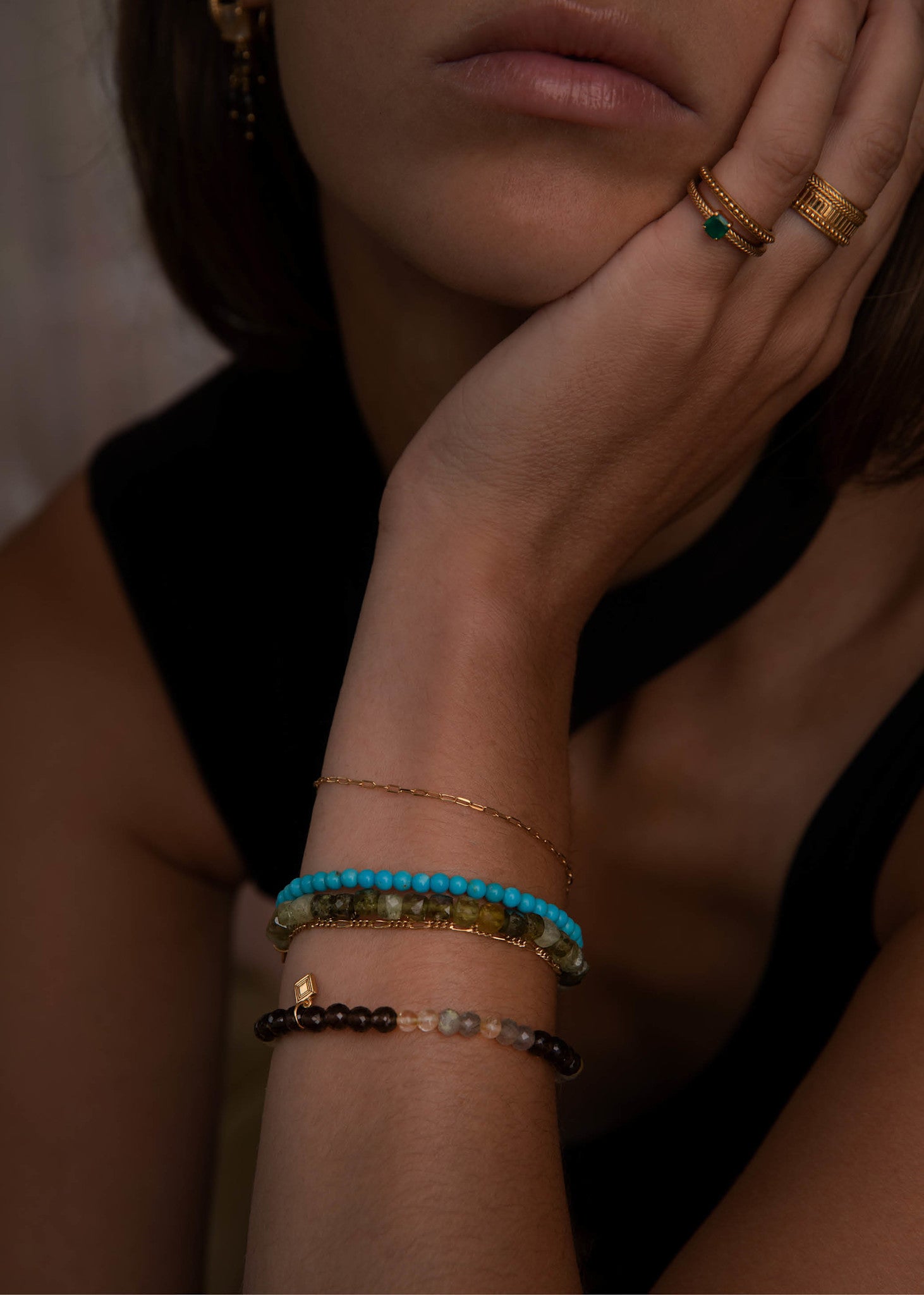 Ocean armband med turkos 19 cm - silver