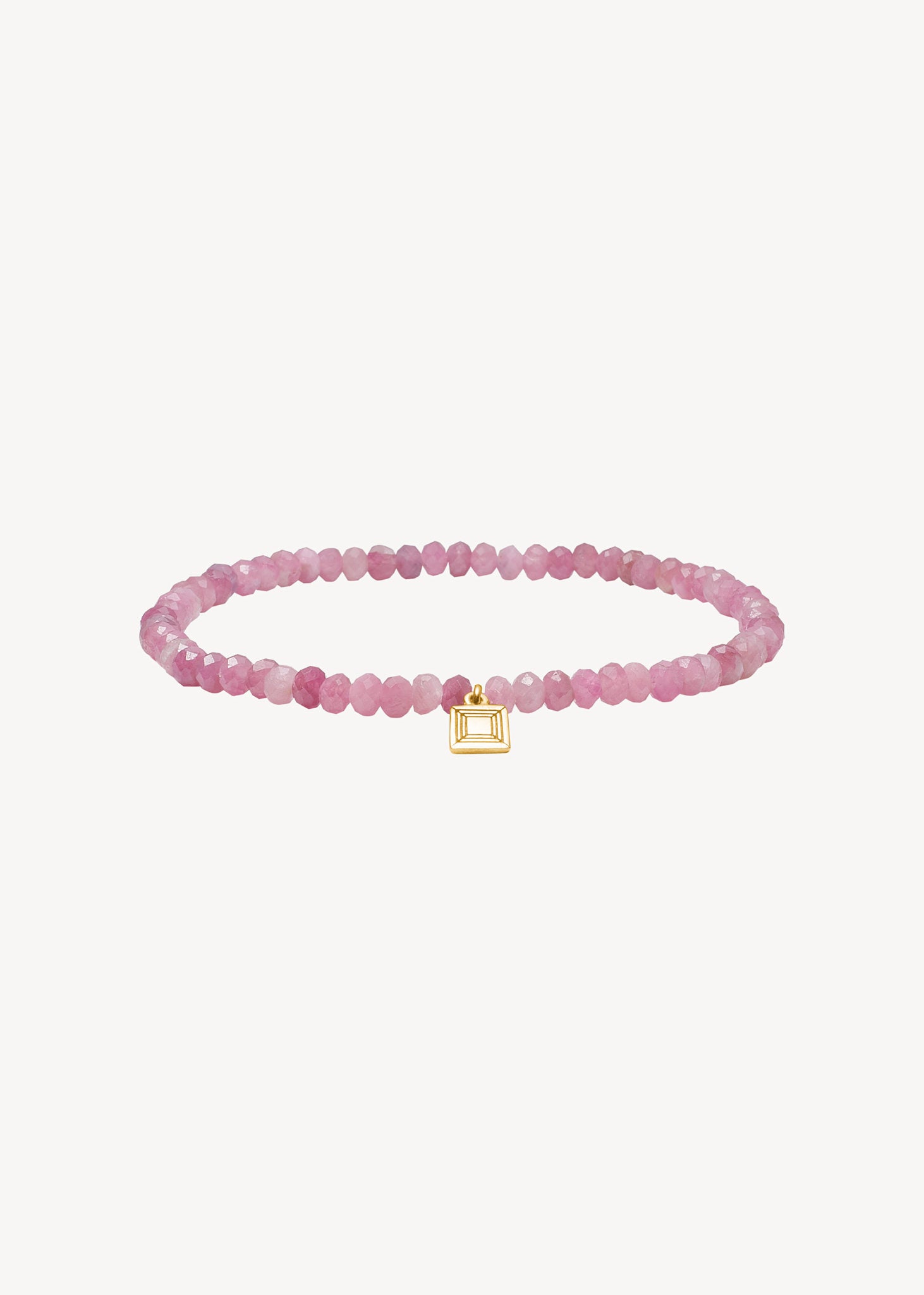 Melee armband med rosa turmalin - guldpläterad 