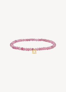 Melee armband med rosa turmalin - guldpläterad 