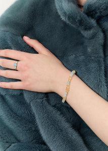 Estee armband med akvamarin och citrin - guldpläterad
