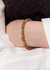 Powder armband med Sandmånsten - guldpläterad