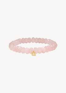 sødt armbånd med elastik med pink morganit sten, perfekt feminin gave til hende og gaven til konfirmanden