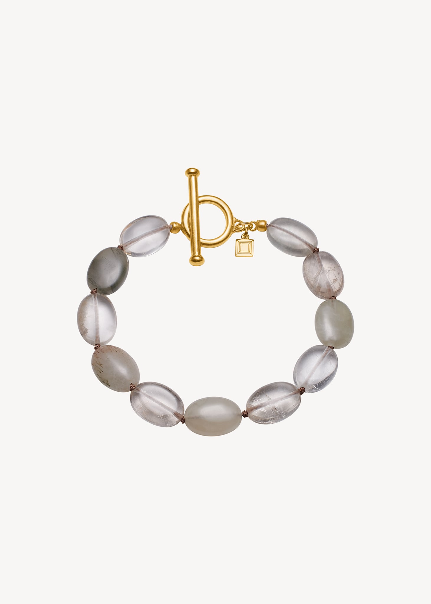 Dragee Midi armband med Rutilkvarts - guldpläterad