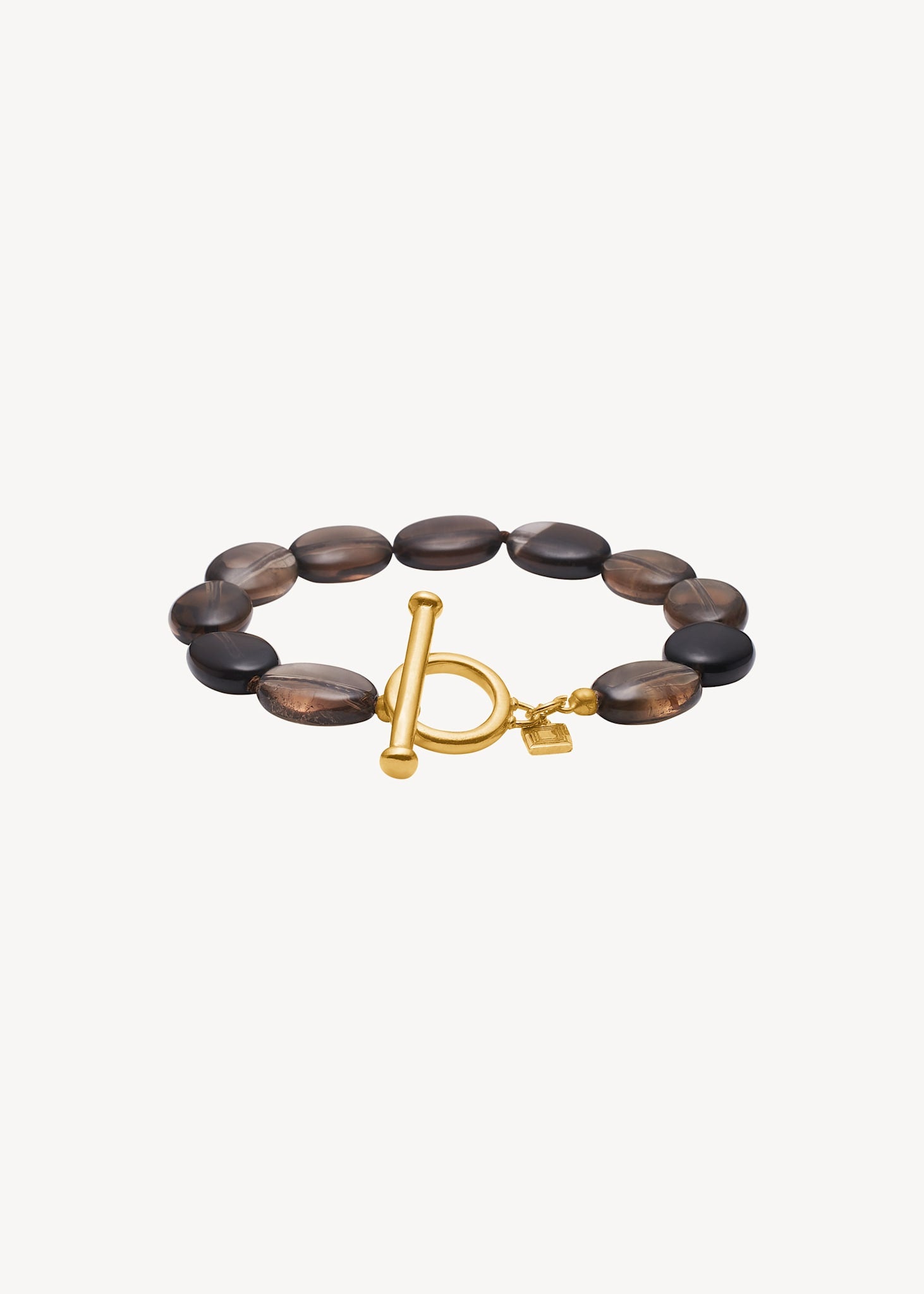 Dragee Midi armband med Rök Kvarts - guldpläterad