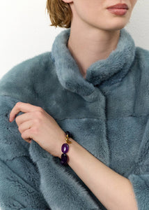 Dragee Maxi armband med Ametist - guldpläterad
