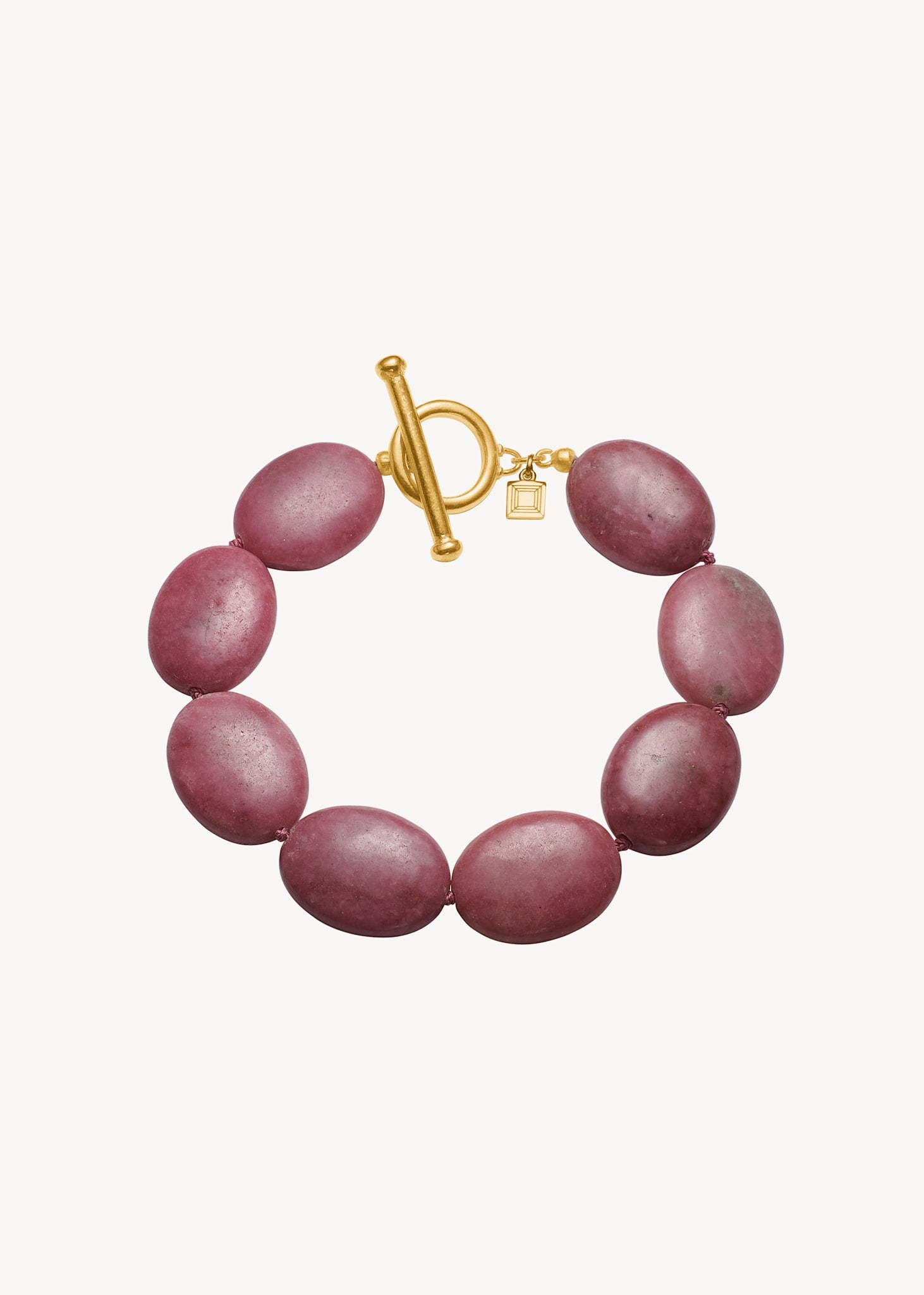 Dragee Maxi armband med Rhodonit - guldpläterad