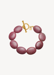 Dragee Maxi armband med Rhodonit - guldpläterad