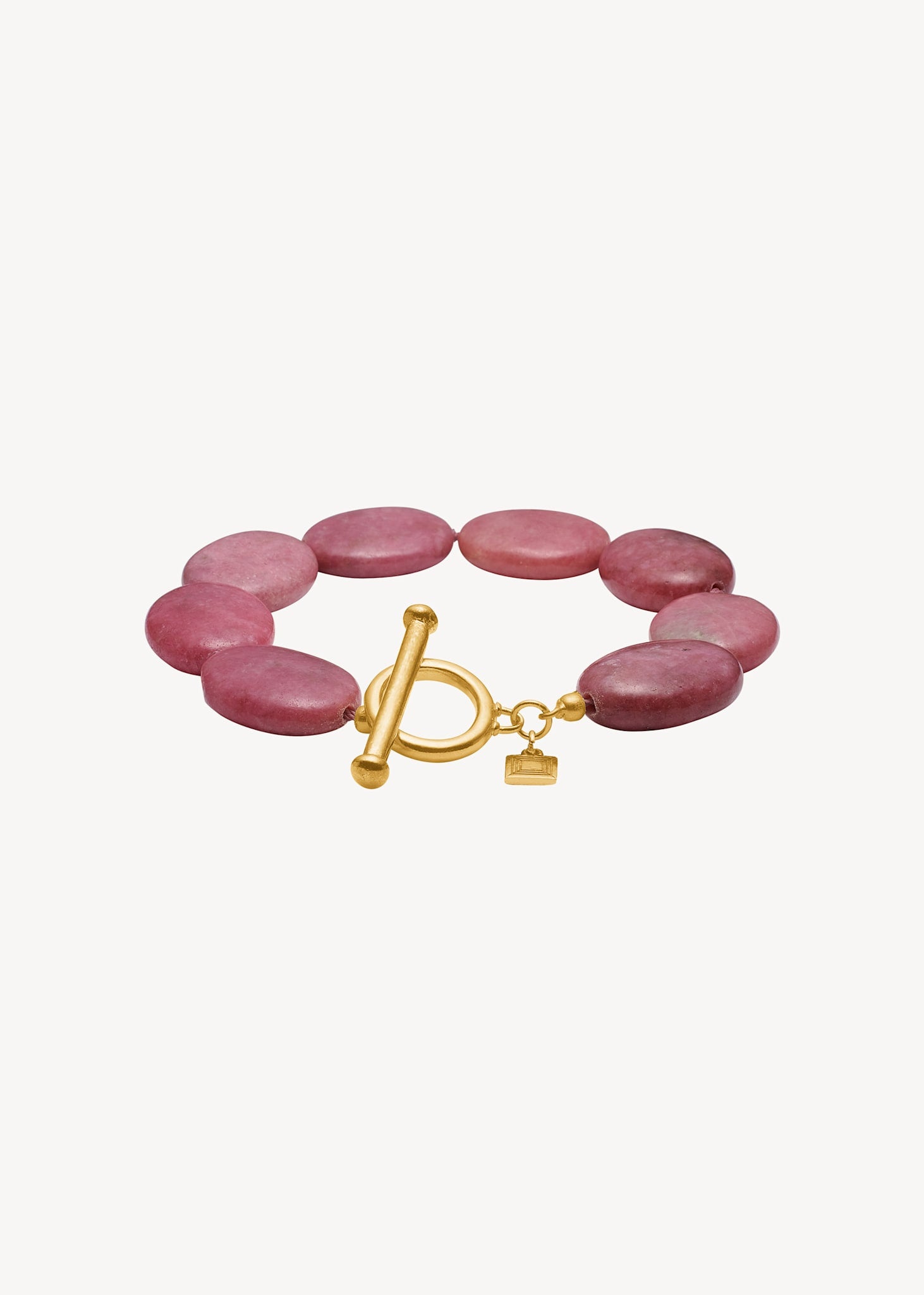 Dragee Maxi armband med Rhodonit - guldpläterad