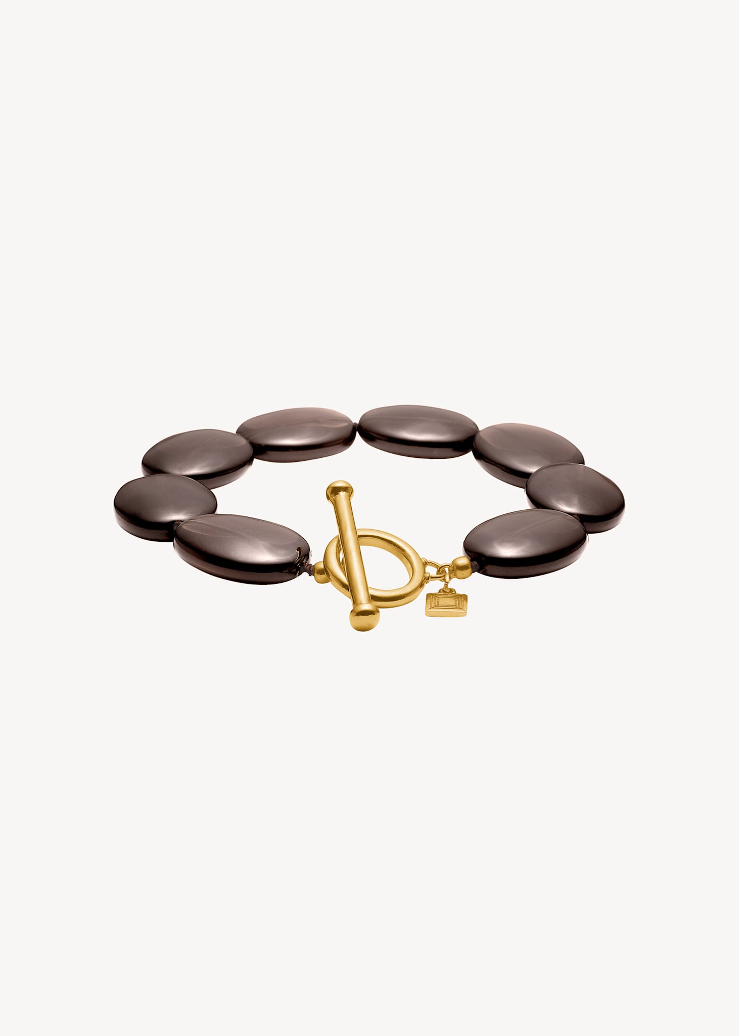 Dragee Maxi armband med Rök Kvarts - guldpläterad