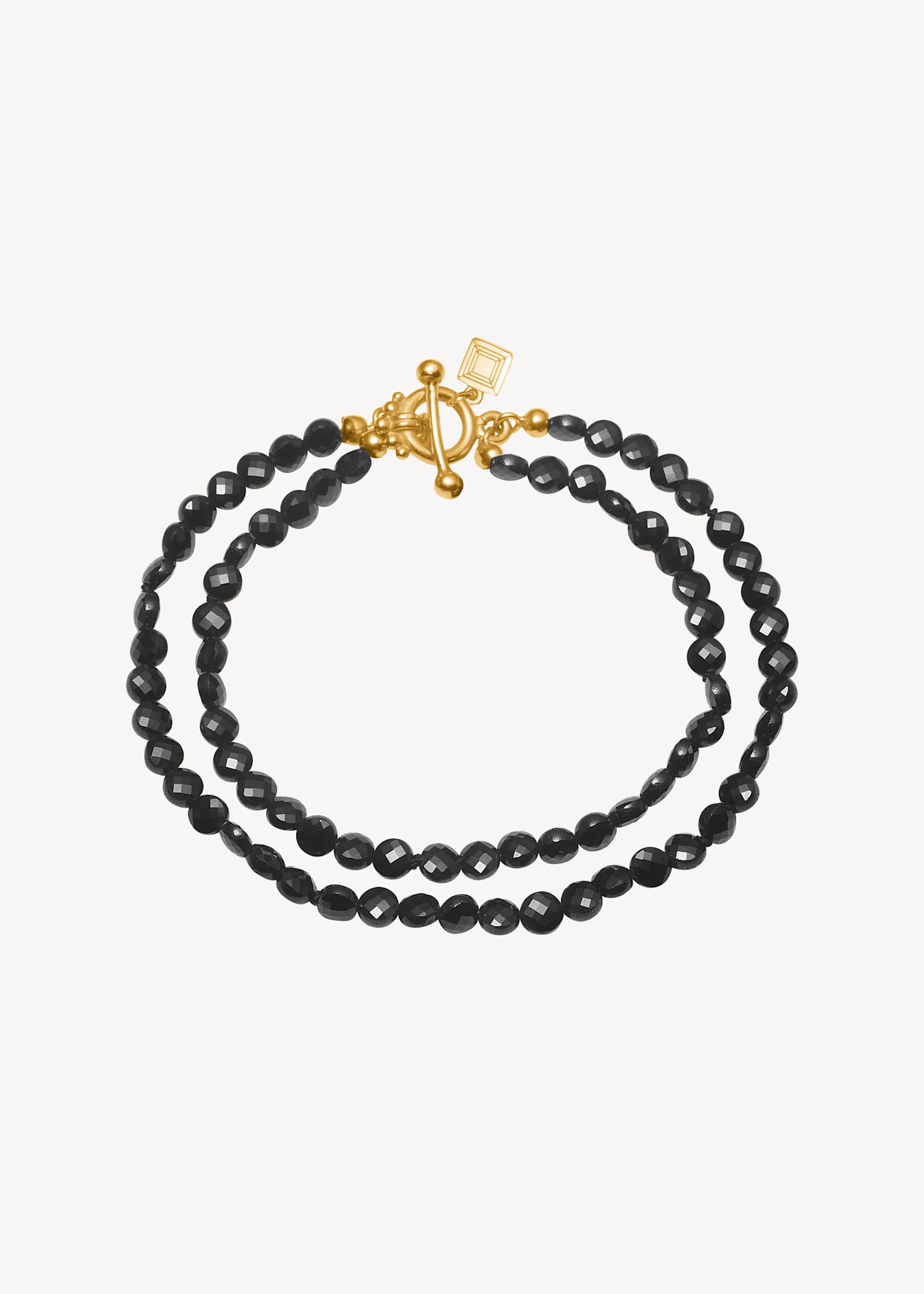 Romy armband med Svart Spinel - guldpläterad