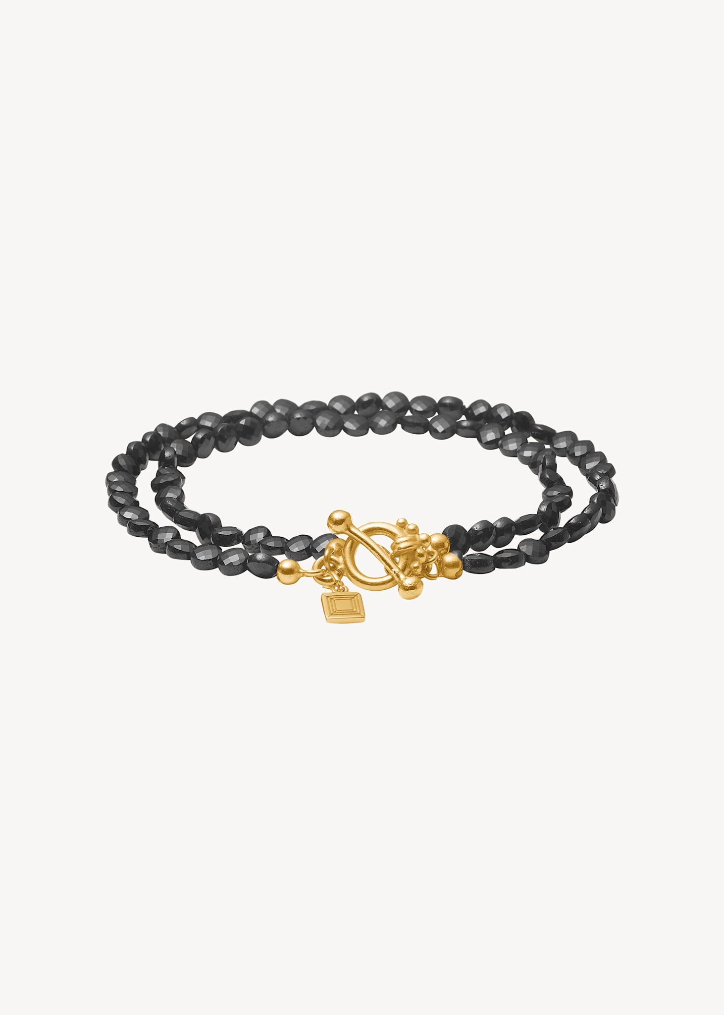 Romy armband med Svart Spinel - guldpläterad
