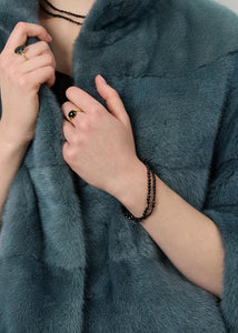 Romy armband med Svart Spinel - guldpläterad