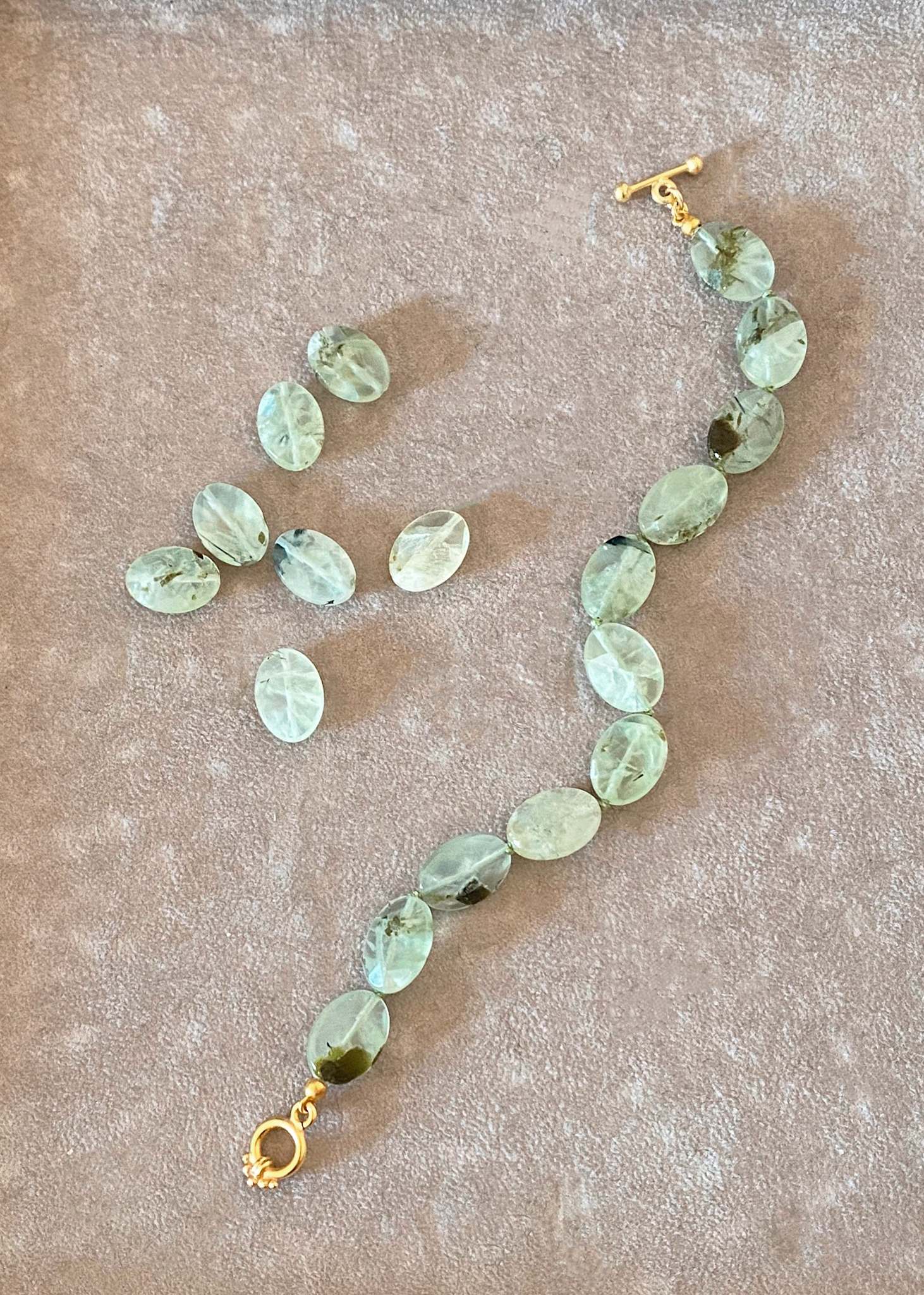 Gloria Midi armband med Prehnit - guldpläterad