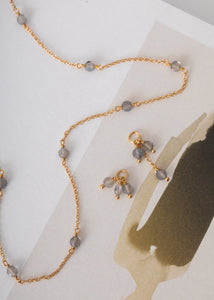 Isabella halsband med Labradorit - guldpläterad