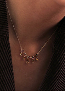 Leoni halsband med ametist och champagnekvarts - guldpläterad