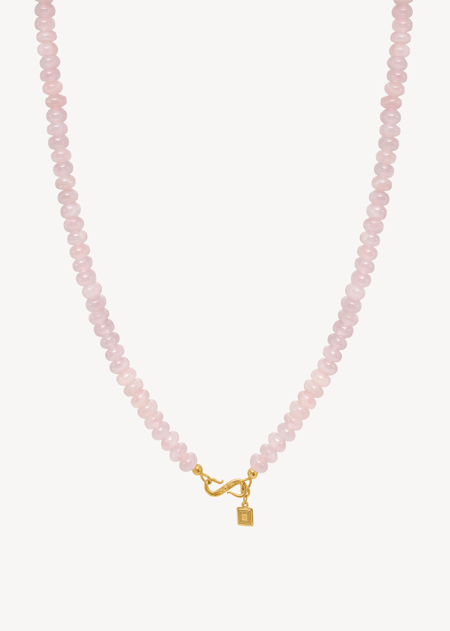 Millie halsband med rosa kvarts - guldpläterad