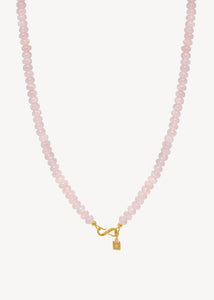 Millie halsband med rosa kvarts - guldpläterad