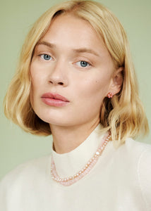 Millie halsband med rosa kvarts - guldpläterad