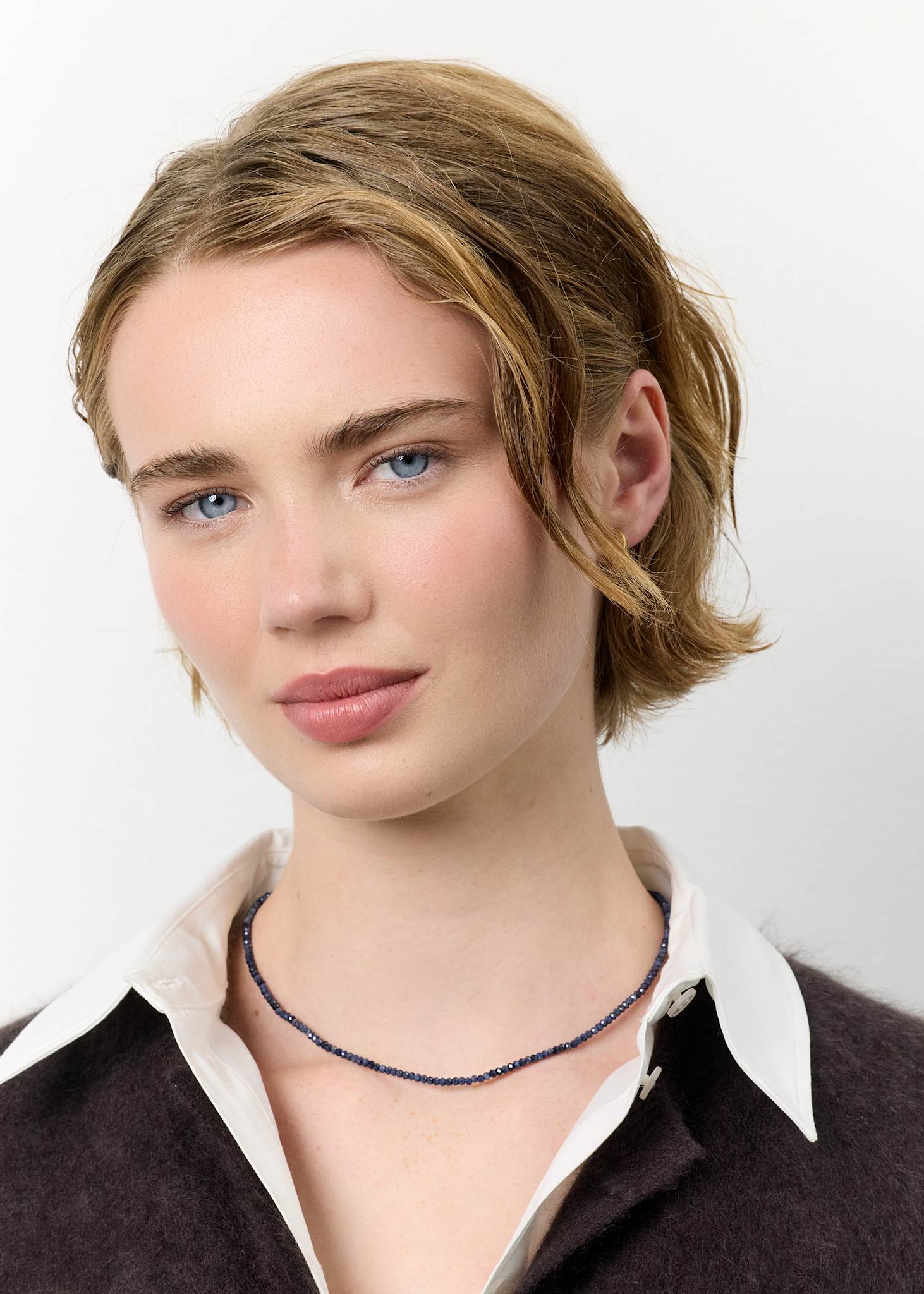 Grace halsband med safir - guldpläterad