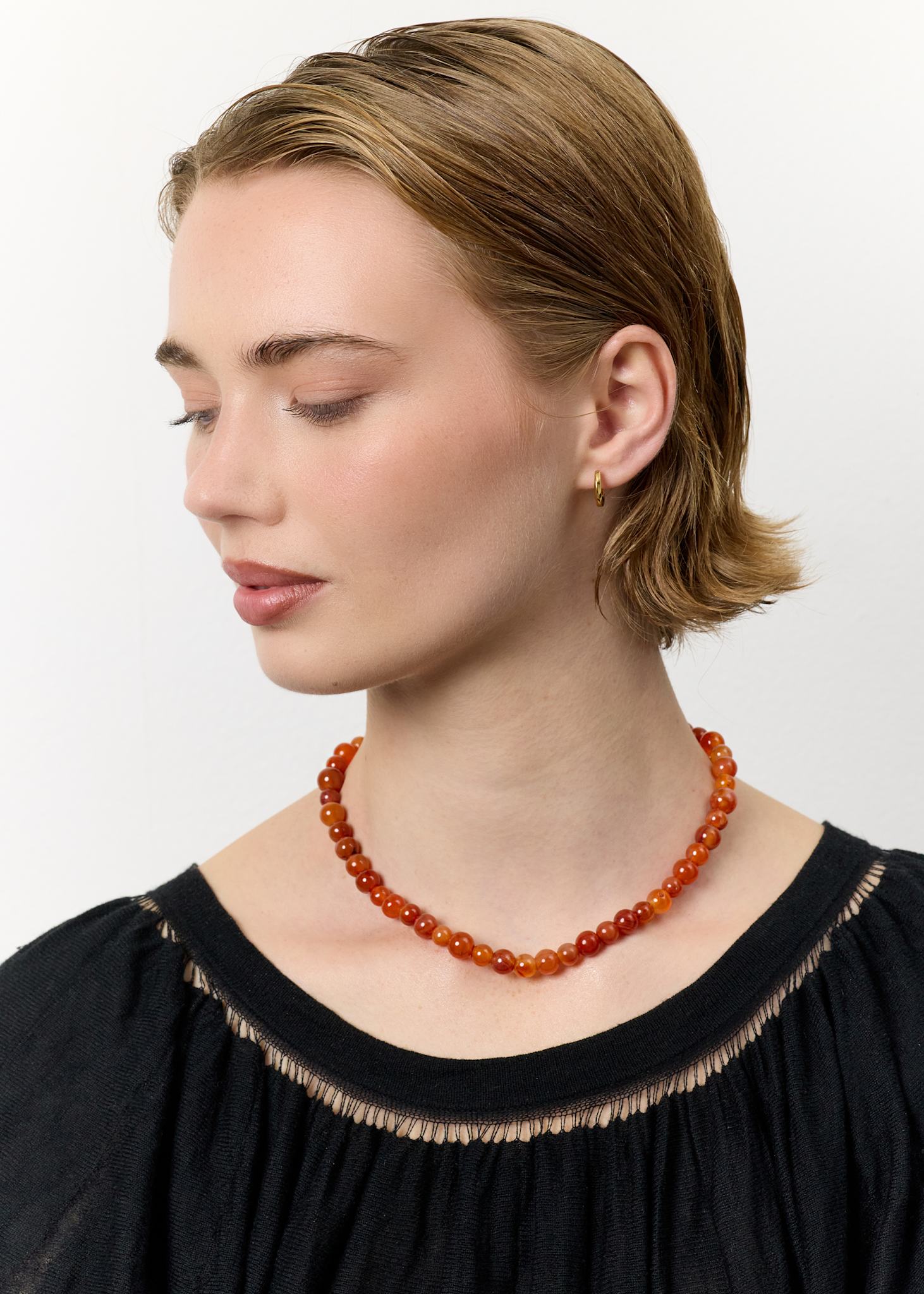 Ines halsband med Karneol - guldpläterad
