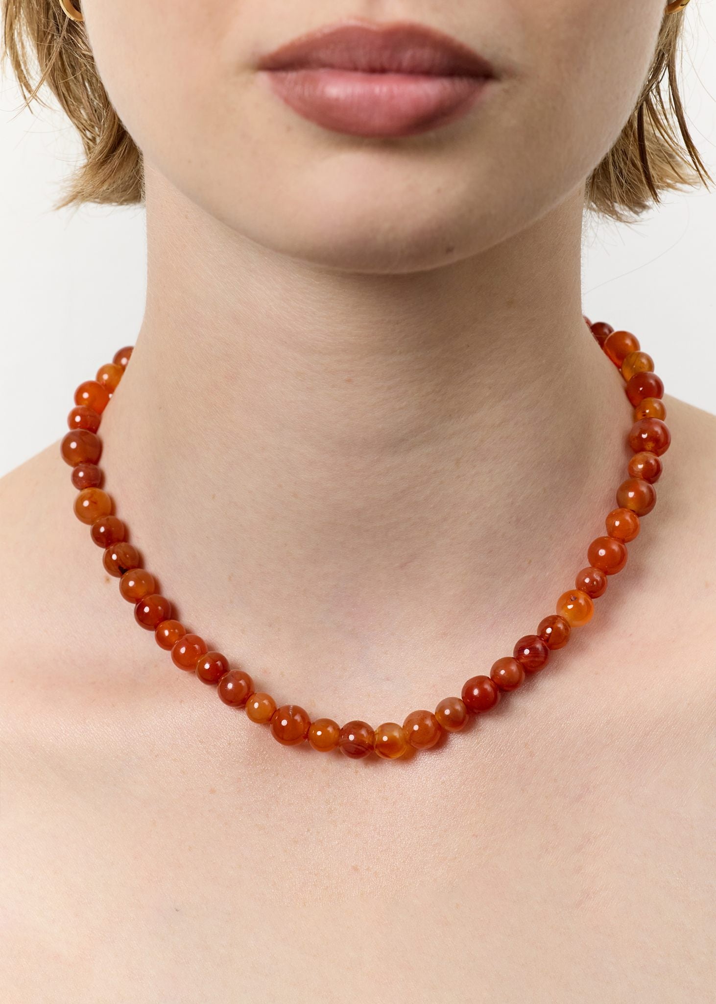 Ines halsband med Karneol - guldpläterad