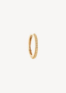 Medium hoop ørering til charms i guldbelagt sterling sølv med antikt inspireret mønster, perfekt gave til hende, gave til ham og gave til konfirmanden 