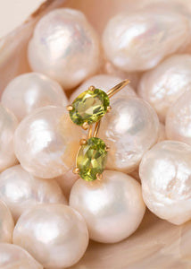 Valentine örhängen med peridot - guldpläterad