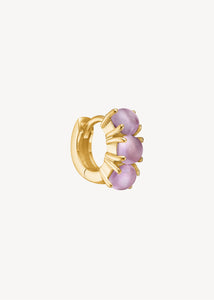 Gem huggie hoops med lilla ametyst ædelsten i guldbelagt sterling sølv, perfekt gem huggie hoop med sten til ham og hende til festen