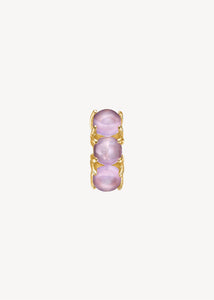 Gem huggie hoops med lilla ametyst ædelsten i guldbelagt sterling sølv, perfekt gem huggie hoop med sten til ham og hende til festen