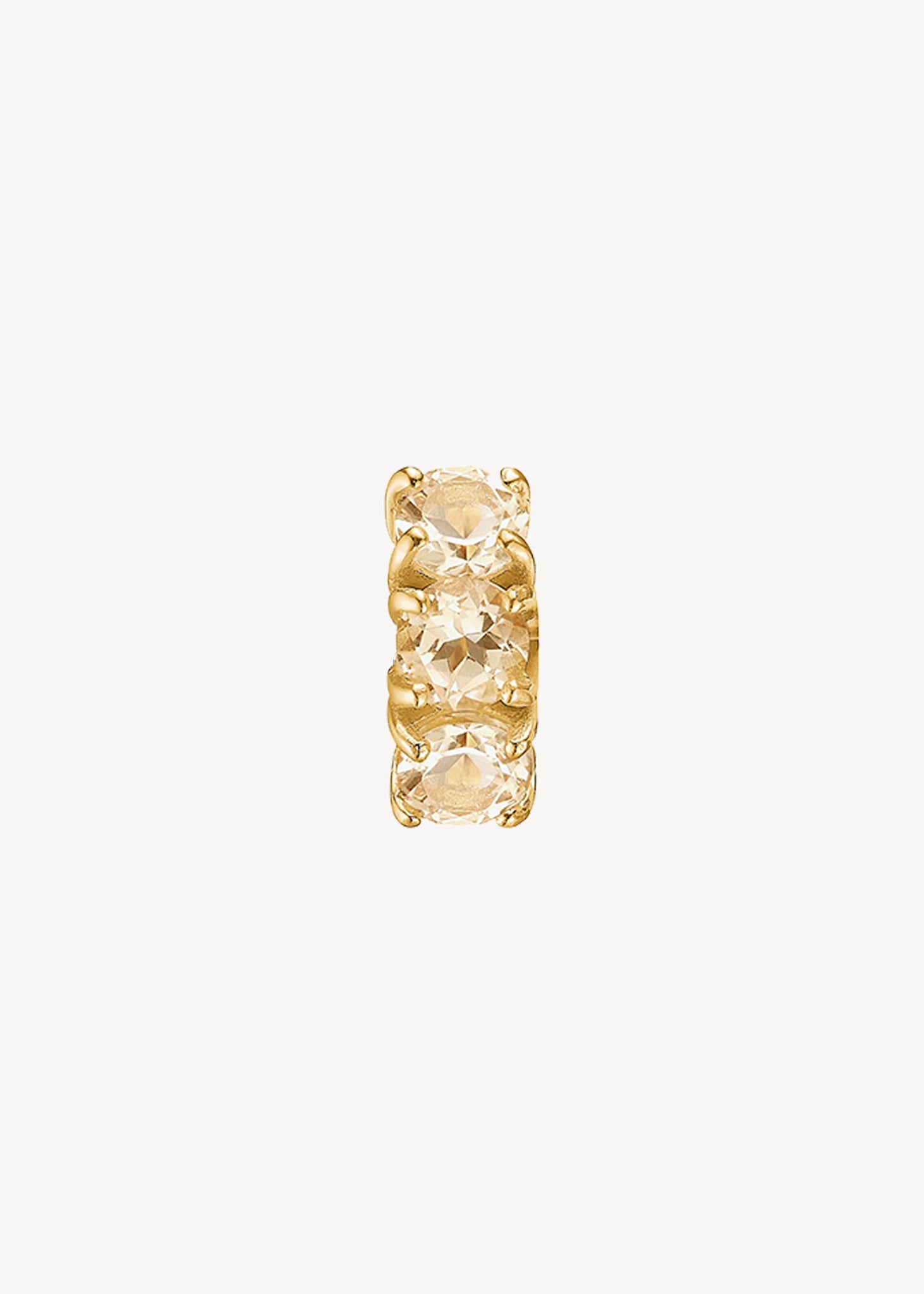 GEM hoop med Champagne Kvarts 1 cm 1 stk - guldpläterad