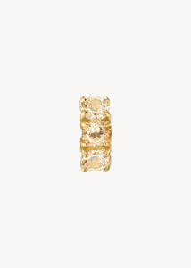GEM hoop med Champagne Kvarts 1 cm 1 stk - guldpläterad