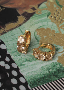 GEM hoop med Champagne Kvarts 1 cm 1 stk - guldpläterad