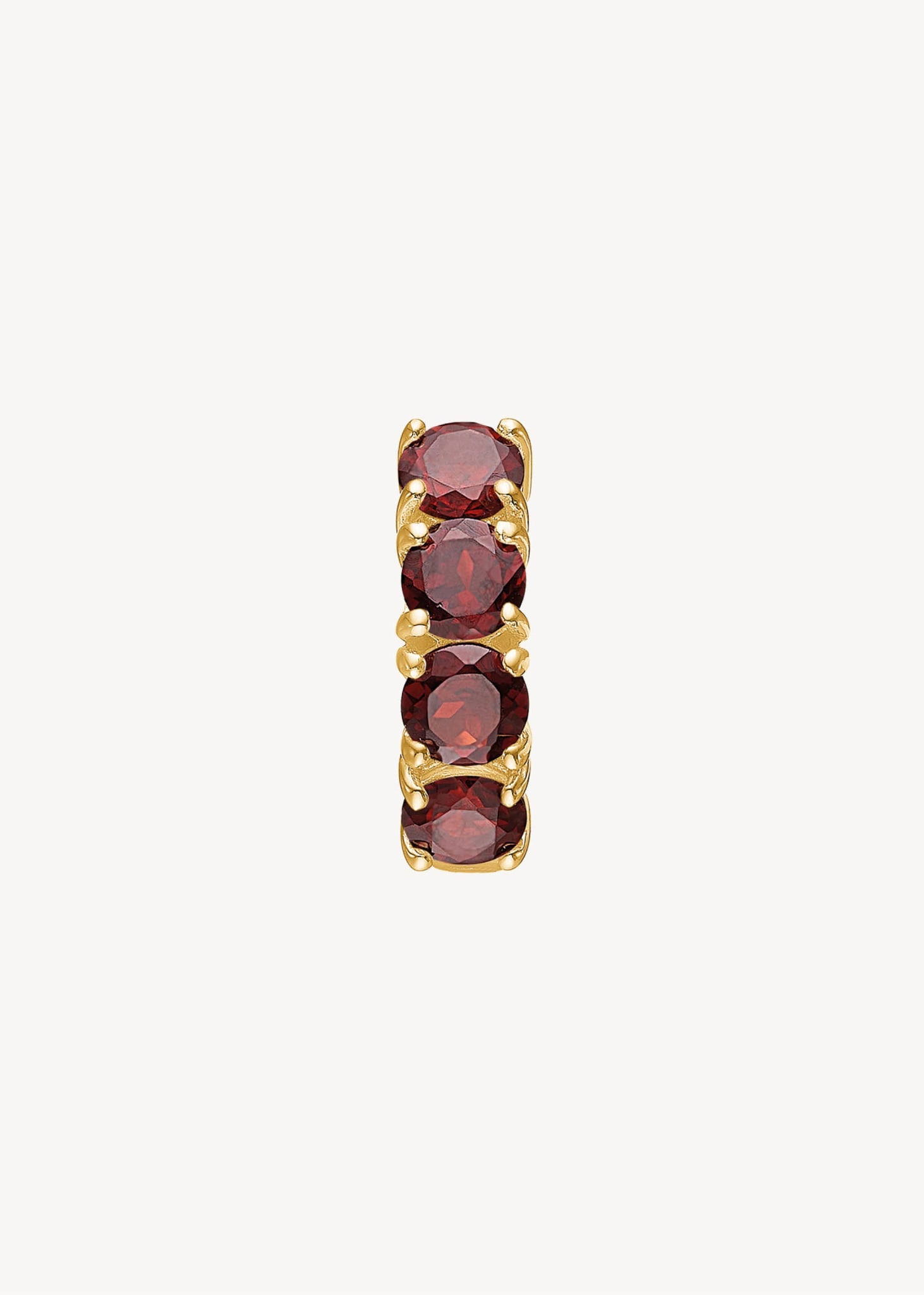 Gem store hoops med røde granat ædelsten i guldbelagt sterling sølv, perfekt gem hoop med sten til ham og hende til festen