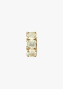 Gem huggie hoops med grøn lemon kvarts ædelsten i guldbelagt sterling sølv, elegant chunky gem huggie hoop med gule sten til ham og hende til festen og konfirmation