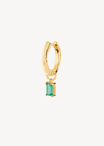 Hoop ørering med charms til øreringe i guld med grønne agat ædelsten, perfekt gave til hende og gave til ham under 400 kr