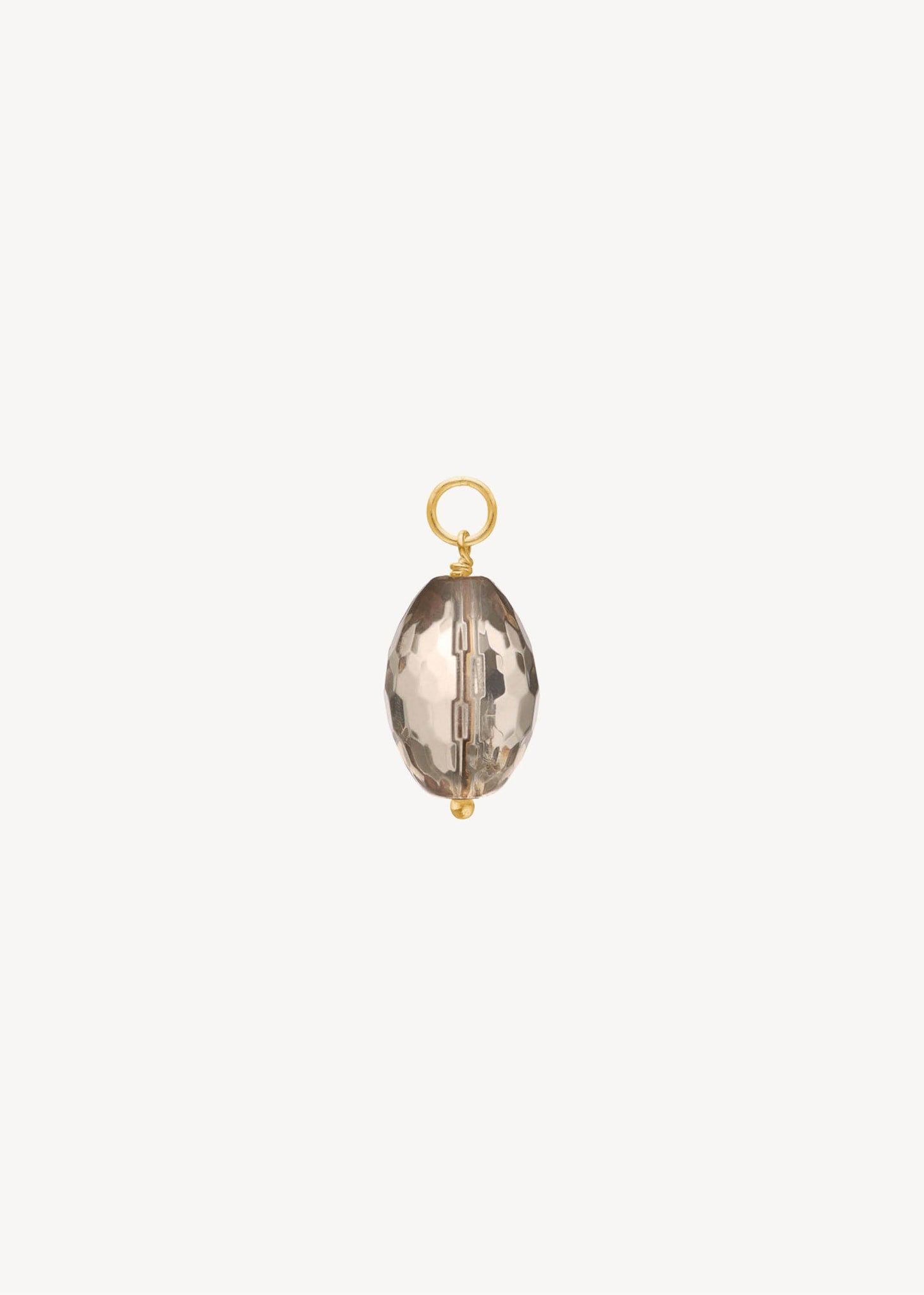 Charm til øreringe og vedhæng til halskæde i guldbelagt sterling sølv med en stor gul lemon kvarts ædelsten, perfekt gave til hende og gave til ham under 200 kr 