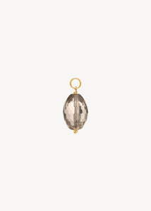 Charm til øreringe og vedhæng til halskæde i guldbelagt sterling sølv med en stor gul lemon kvarts ædelsten, perfekt gave til hende og gave til ham under 200 kr 