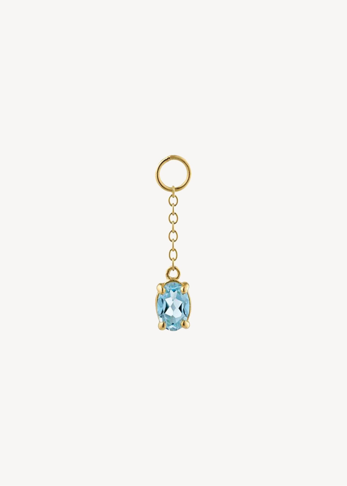 charm til øreringe i hænge stil med lang kæde og blå topas ædelsten i guldbelagt sterling sølv til hoops og charms, perfekt gave til hende 