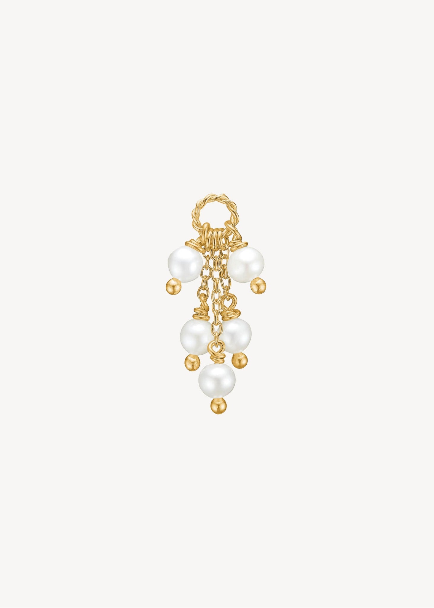 Charm til øreringe i guld med ægte ferskvandsperler til hoops og kan også bruges som vedhæng til halskæder, perfekt gave til hende, smykker til konfirmanden og smykker i guld med perler til bruden 