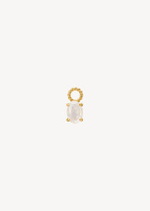 Charm til øreringe i guld med Månesten ædelstenen, der er junis fødselssten, perfekt til mors dag gaven og gaven til hende under 300 kr 