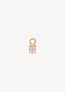 charm til øreringe i guldbelagt sterling sølv med lyserød rosa kvarts ædelsten, perfekt gave til hende under 300 kr og smykker til konfirmationen