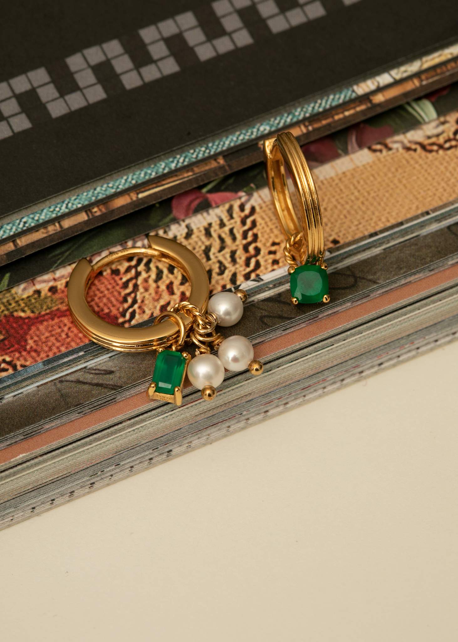 Padishah berlock med Grön Agat 1 stk - guldpläterad