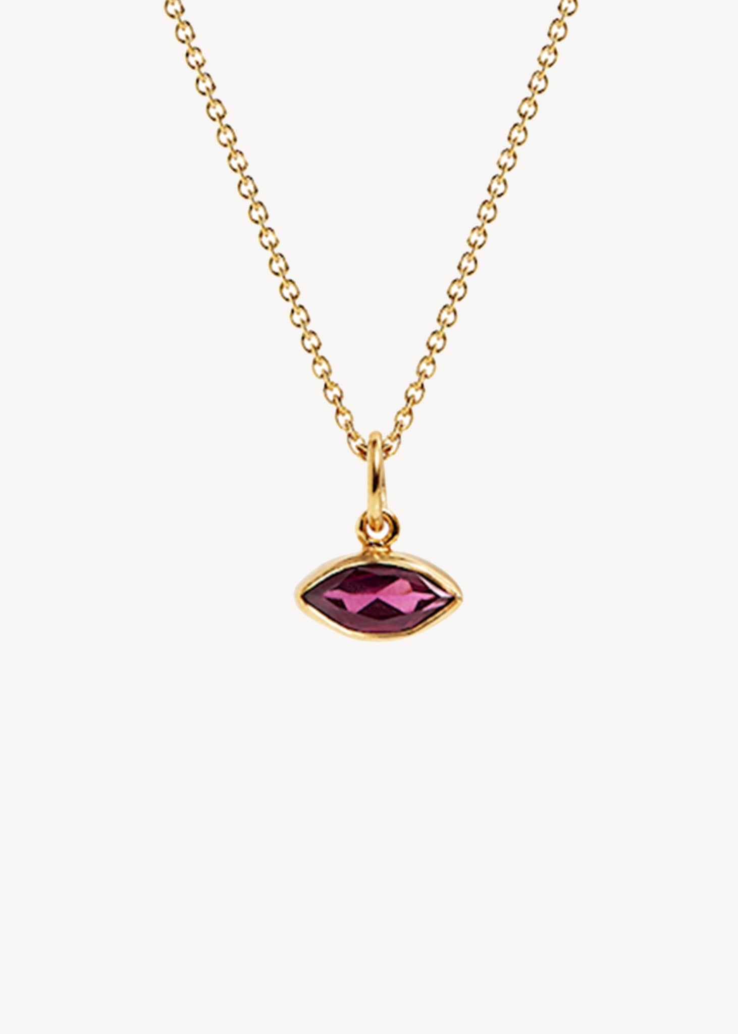 Rita hänge med rhodolite granat - guldpläterad